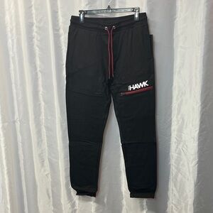Tony Hawk Men's Black Joggers with Red Accents. 2384